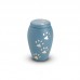 Brass - Pet Keepsake Urn (Blue with Gold and Silver Pawprints)